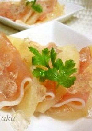 前菜に桃と生ハムの桃ジュレ-レシピのメイン写真