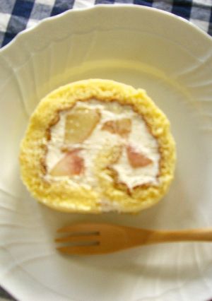フレッシュピーチのロールケーキ♪-レシピのメイン写真
