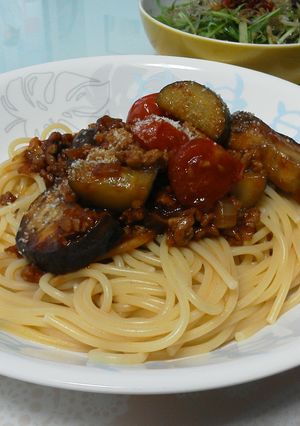ｺﾞﾛｺﾞﾛ夏野菜の簡単ﾐｰﾄﾊﾟｽﾀ♪-レシピのメイン写真
