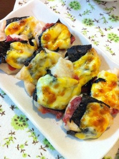 お弁当おつまみにも♪鶏の梅海苔チーズ焼き-レシピのメイン写真