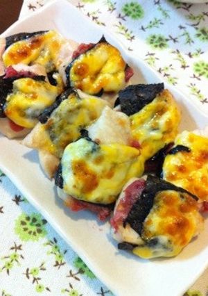 お弁当おつまみにも♪鶏の梅海苔チーズ焼き-レシピのメイン写真
