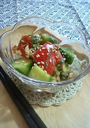 トマトときゅうりの香味ポン酢和え-レシピのメイン写真