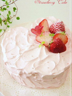 苺のハート♡デコレーションケーキ-レシピのメイン写真