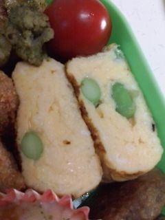 お弁当に枝豆入りふっくらオムレツ風卵焼き-レシピのメイン写真