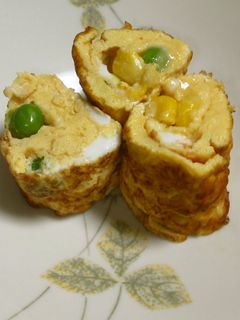 お弁当に✿ミックスベジタブルで卵焼き✿-レシピのメイン写真
