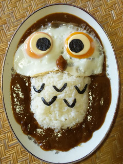 目玉焼きでふくろうさんのデコカレー☆-レシピのメイン写真