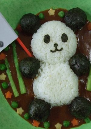 息子が描いたパンダのデコカレー-レシピのメイン写真
