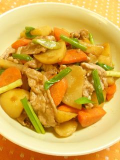 豚肉とじゃがいもの辛子酢醤油炒め-レシピのメイン写真