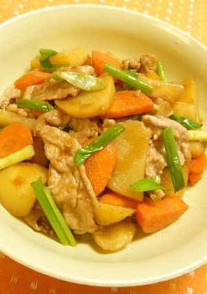 豚肉とじゃがいもの辛子酢醤油炒め-レシピのメイン写真