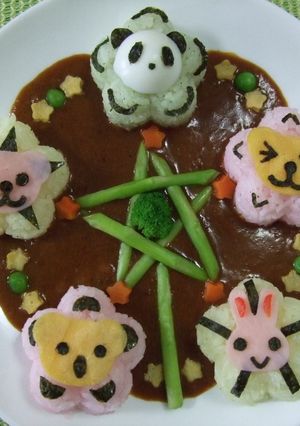 アニマル観覧車デコカレー-レシピのメイン写真
