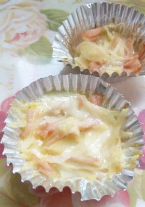 簡単お弁当おかず☆ポテマヨチーのカップ焼-レシピのメイン写真