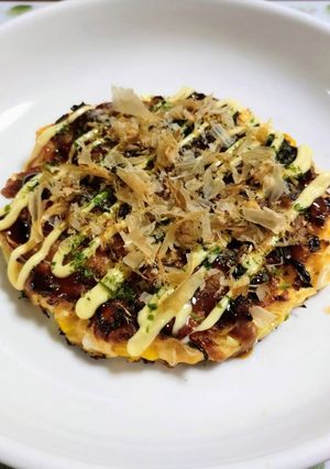 節約簡単昼食！豚厚揚げコーンキャベツ焼き-レシピのメイン写真
