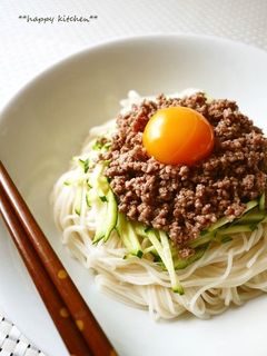 ジャージャー麺風♪甘辛肉味噌乗っけ素麺-レシピのメイン写真