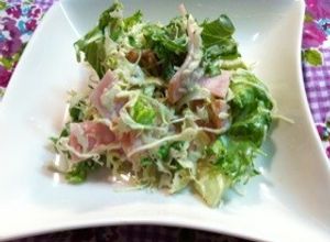 グリーンレタス＆キャベツ＆ハムのサラダ☆-レシピのメイン写真
