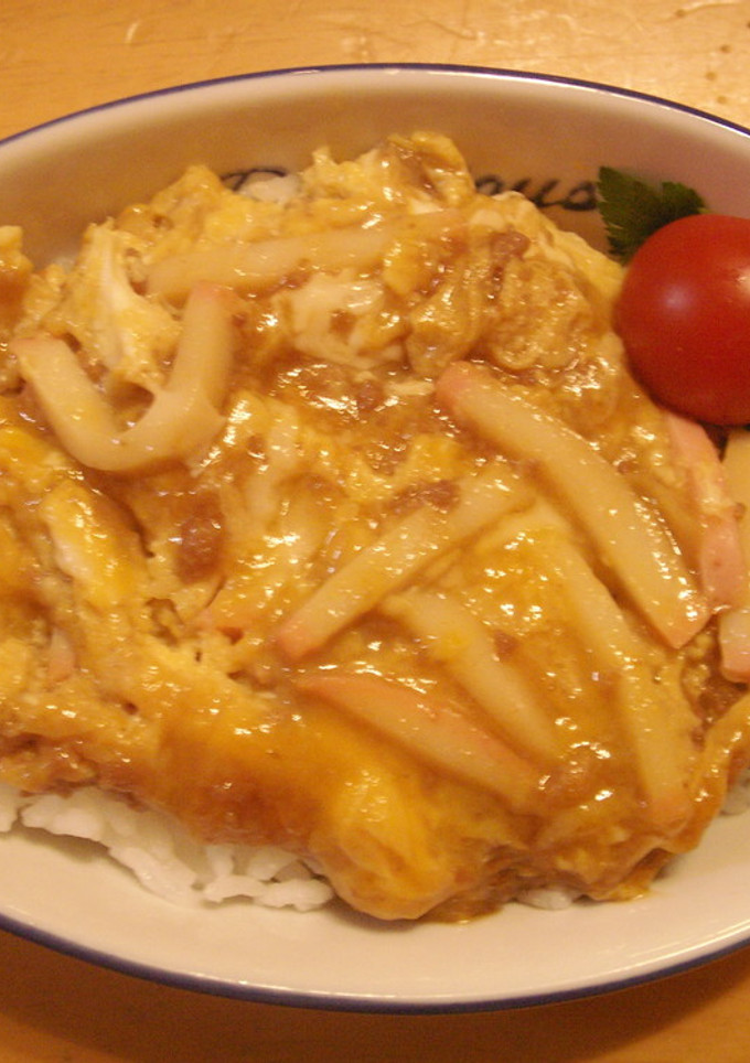 挽肉とかまぼこの卵とじ丼-レシピのメイン写真