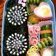 รูปของ キャラ弁☆夏には花火弁当