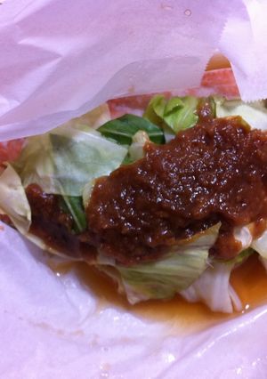 鮭の韓国風味噌レンジ蒸し-レシピのメイン写真