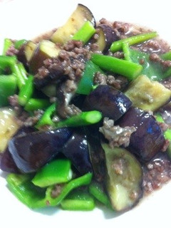 茄子とアスパラの中華風牛肉そぼろあんかけ-レシピのメイン写真