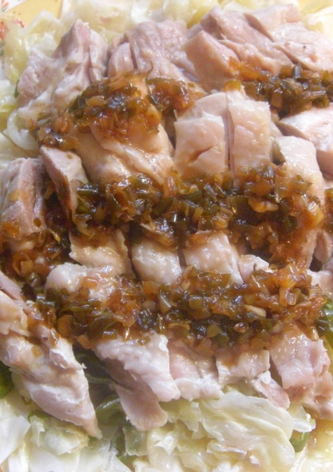 蒸し鶏のネギソースかけ（油淋鶏風）-レシピのメイン写真