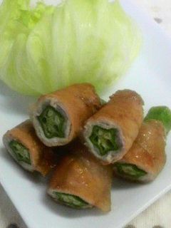 豚肉のオクラ巻き照り焼き-レシピのメイン写真