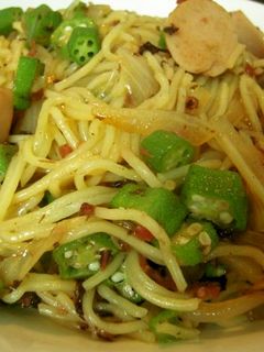 オクラと梅の焼きそば-レシピのメイン写真