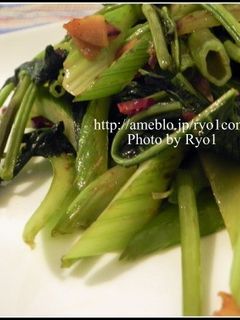 空心菜とセロリの青菜炒め-レシピのメイン写真