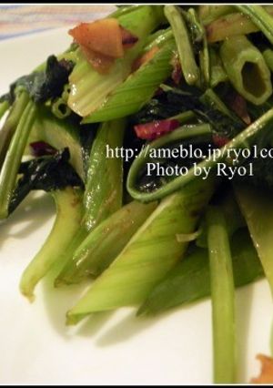 空心菜とセロリの青菜炒め-レシピのメイン写真