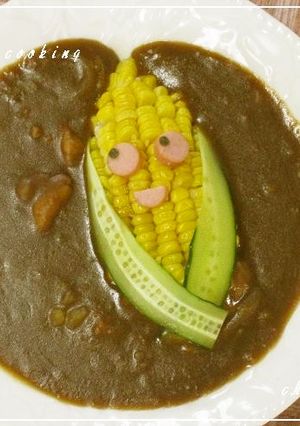 夏だ！ちびっこ大好きとうもろこし君カレー-レシピのメイン写真
