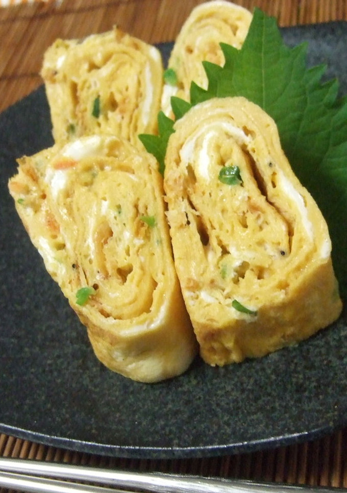 甘くない　玉子焼き　ネギと桜エビ味-レシピのメイン写真