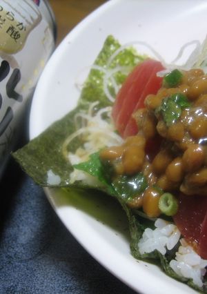暑い夏に。マグロ納豆手巻き寿司-レシピのメイン写真