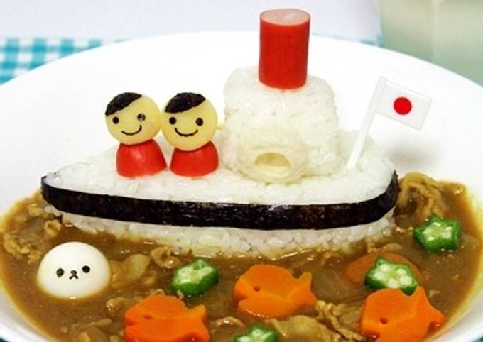 カレーの海をクルージング☆船のデコカレー by momoキャラ料理家 【クックパッド】 簡単おいしいみんなのレシピが392万品