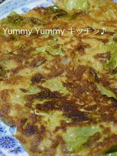 豚ばら肉deキャベツとネギの焼肉チヂミ♪-レシピのメイン写真