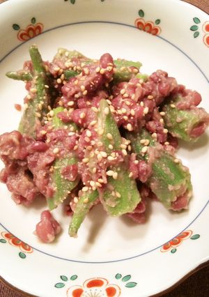 美味し過ぎ！オクラのあずき味噌和え☆-レシピのメイン写真
