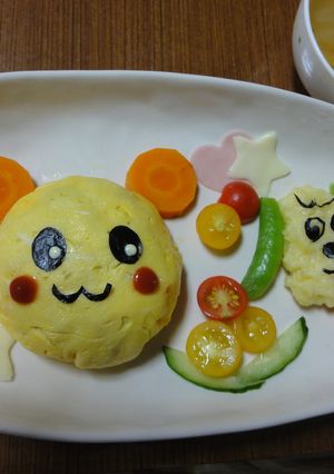 2歳誕生日＊　うーたん＆ワンワンプレート-レシピのメイン写真