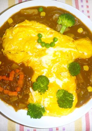 親子で楽しくキリンカレー♪(おすまし顔)-レシピのメイン写真