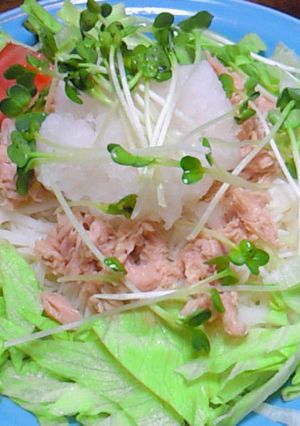 ♪簡単ツナと大根おろしのぶっかけそうめん-レシピのメイン写真