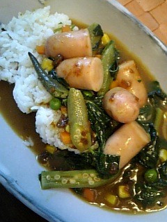 モロヘイヤとオクラのフライパンカレー-レシピのメイン写真