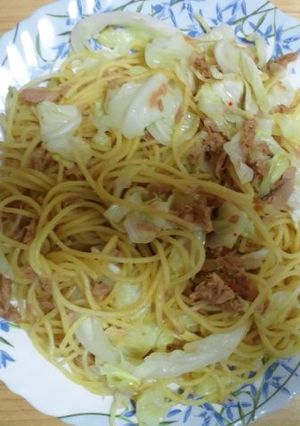 ツナとキャベツの柚子胡椒あえパスタ-レシピのメイン写真