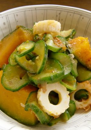 夏に爽やか！きゅうりカボチャちくわ酢の物-レシピのメイン写真