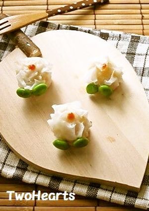 お弁当に❤シュウマイde白いお花-レシピのメイン写真