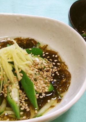 旨～☆オクラともずくのお酢の物-レシピのメイン写真