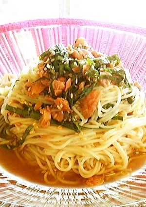 鮭フレークと紫蘇のお素麺♪-レシピのメイン写真
