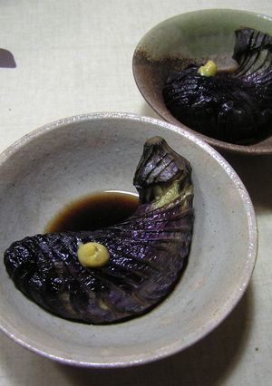 小ぶり茄子の丸煮 からし添え-レシピのメイン写真