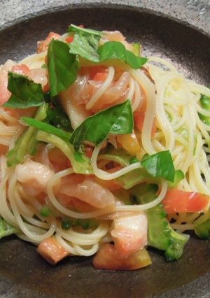 南国香る夏野菜と桃の冷製パスタ　-レシピのメイン写真