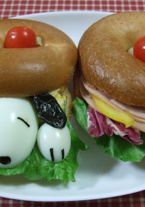 スヌーピーのベーグルサンド-レシピのメイン写真