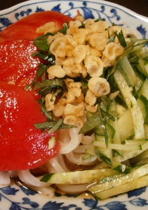 半生うどんで☆冷やしたぬきうどん♪-レシピのメイン写真