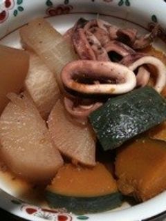 イカと大根とカボチャの煮付け-レシピのメイン写真