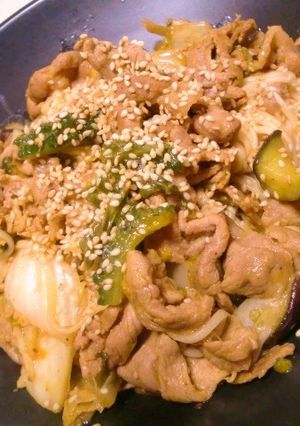 ゴーヤ&キムチのそうめんチャンプルー-レシピのメイン写真