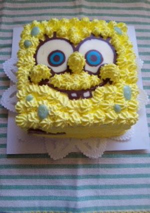 スポンジボブのデコケーキ〜-レシピのメイン写真