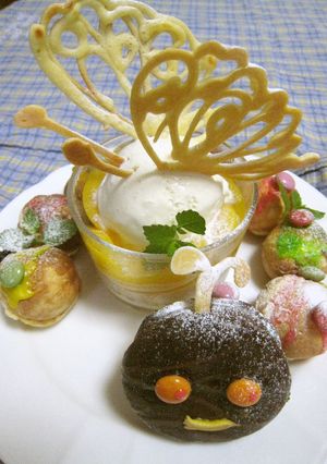 夏の思い出パンケーキ～芋虫とチョウチョ～-レシピのメイン写真
